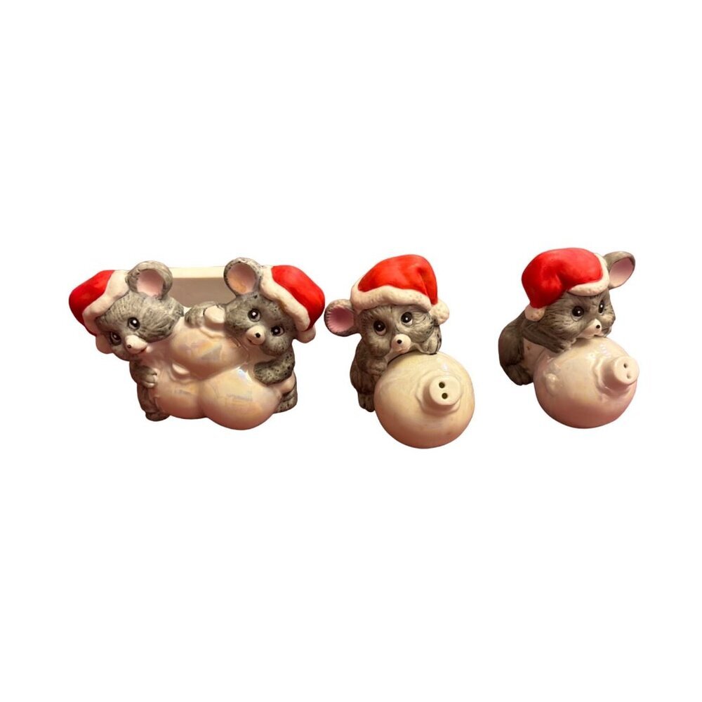 House Of Lloyd 1986 Christmas Around The World Mouse Salt & Pepper Shakers With